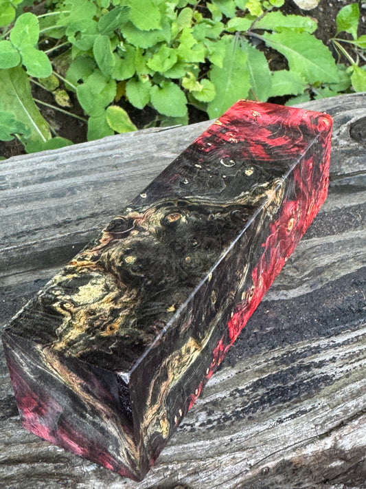 BE83 Stabilized Box Elder Burl Block  Knife scales/Grips/ Game Call/Turning
