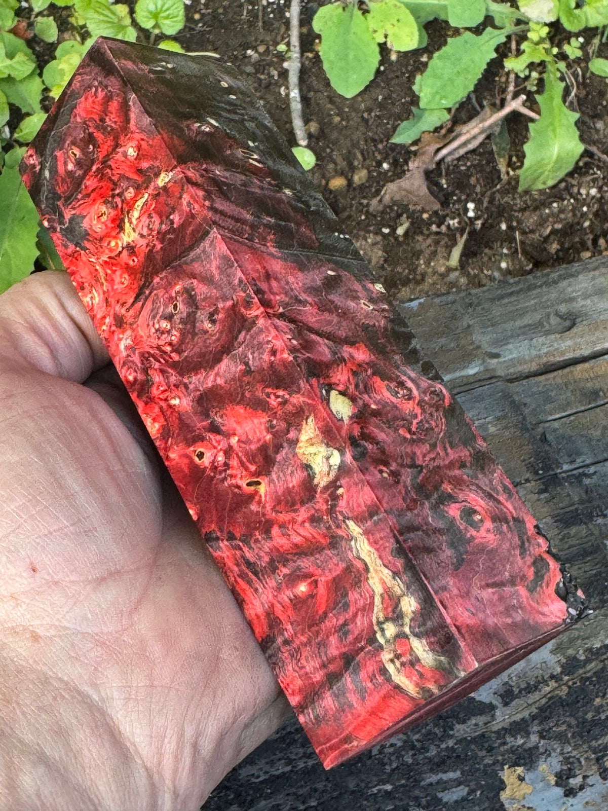 BE85 Stabilized Box Elder Burl Block  Knife scales/Grips/ Game Call/Turning