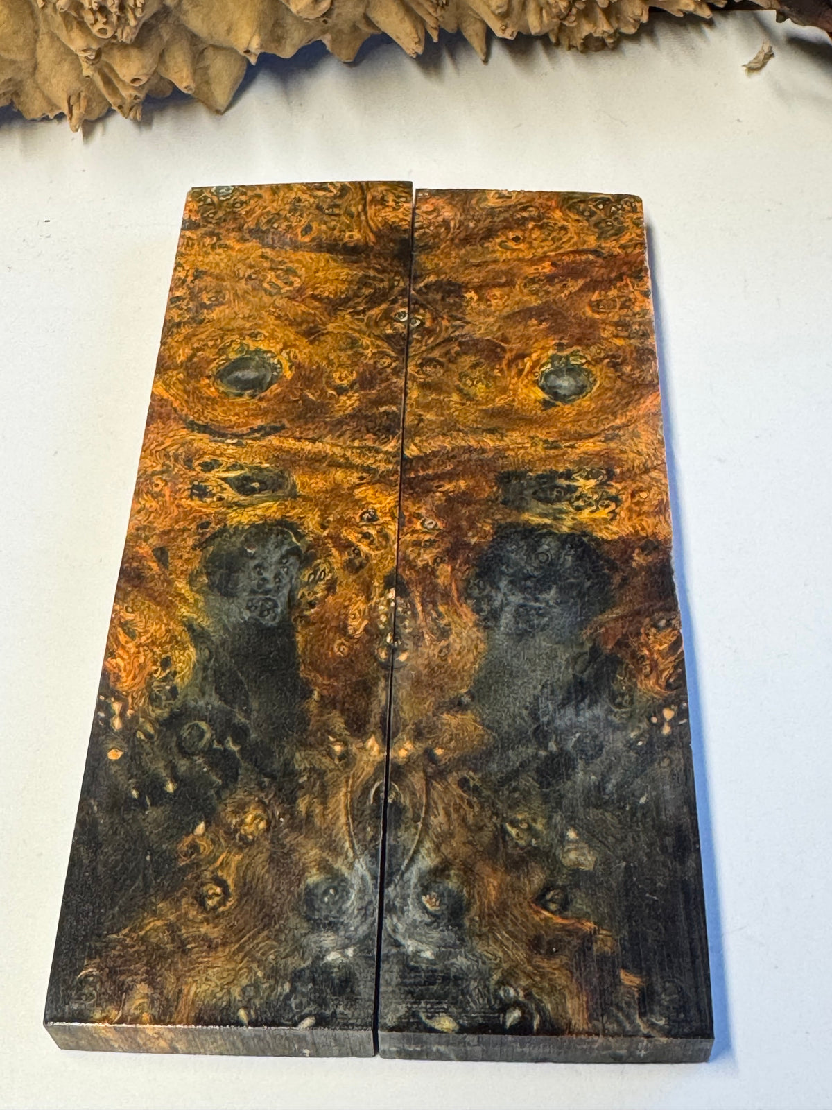 Stabilized Box Elder Burl Knife Scales / 1911 Grips BE24
