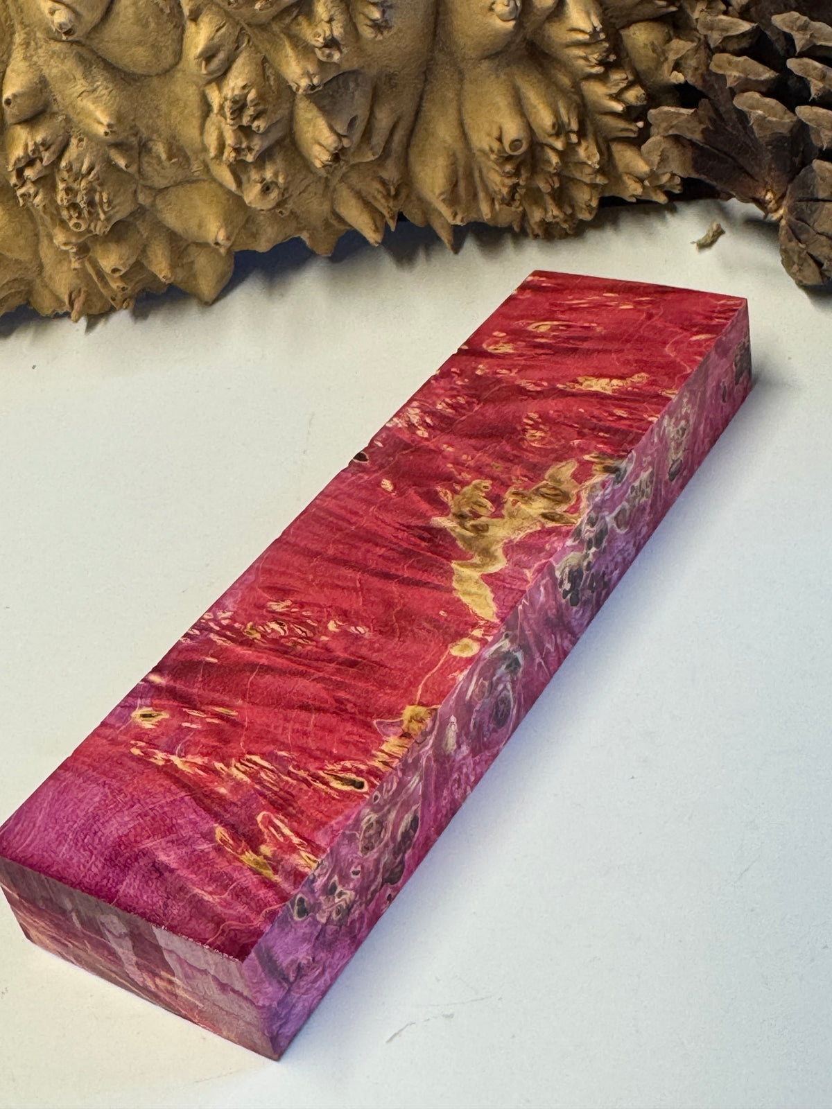 Stabilized Box Elder Burl Knife Block 1911 Grips Handle Material BE31