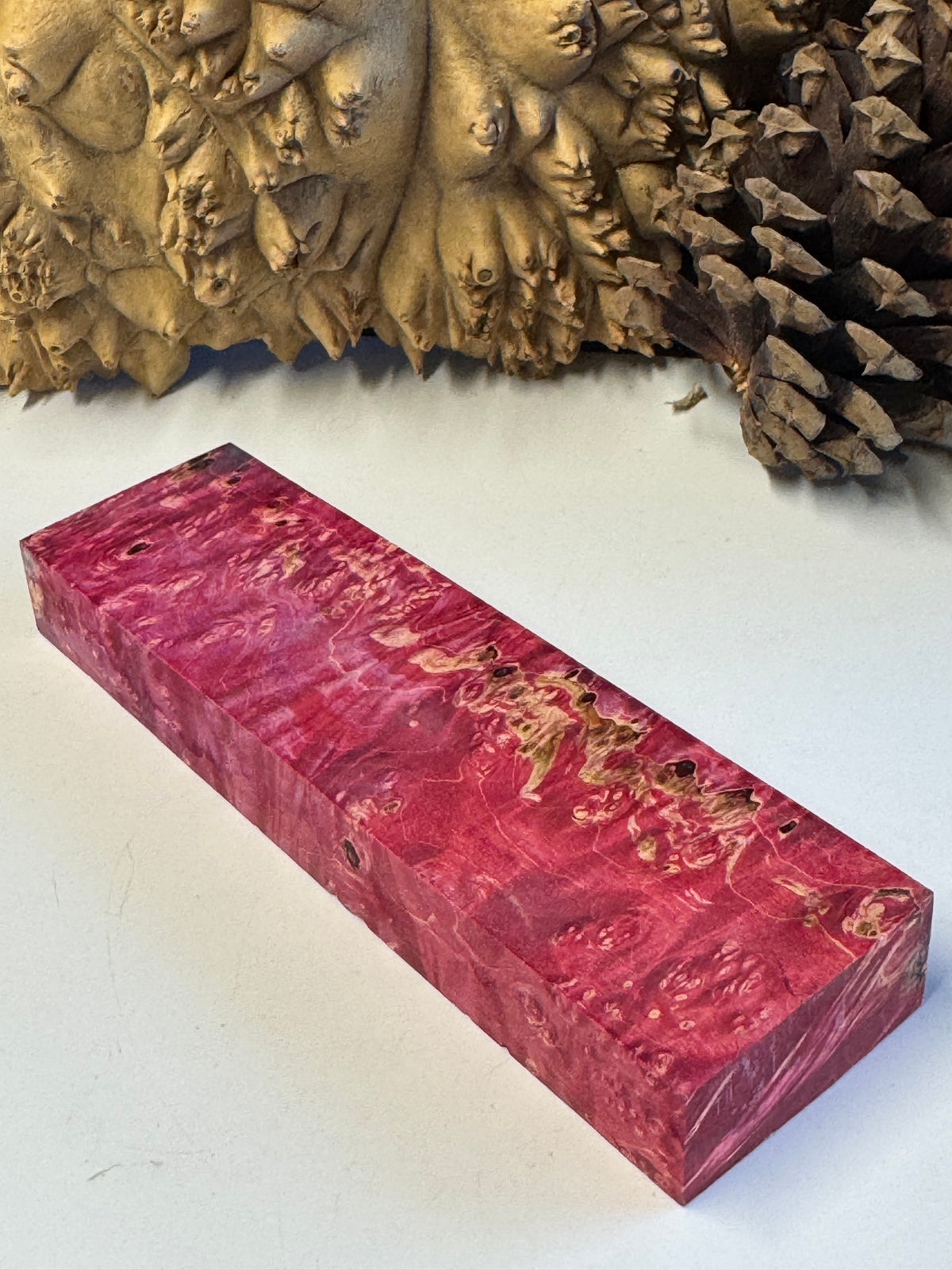 Stabilized Box Elder Burl Knife Block 1911 Grips Handle Material BE31