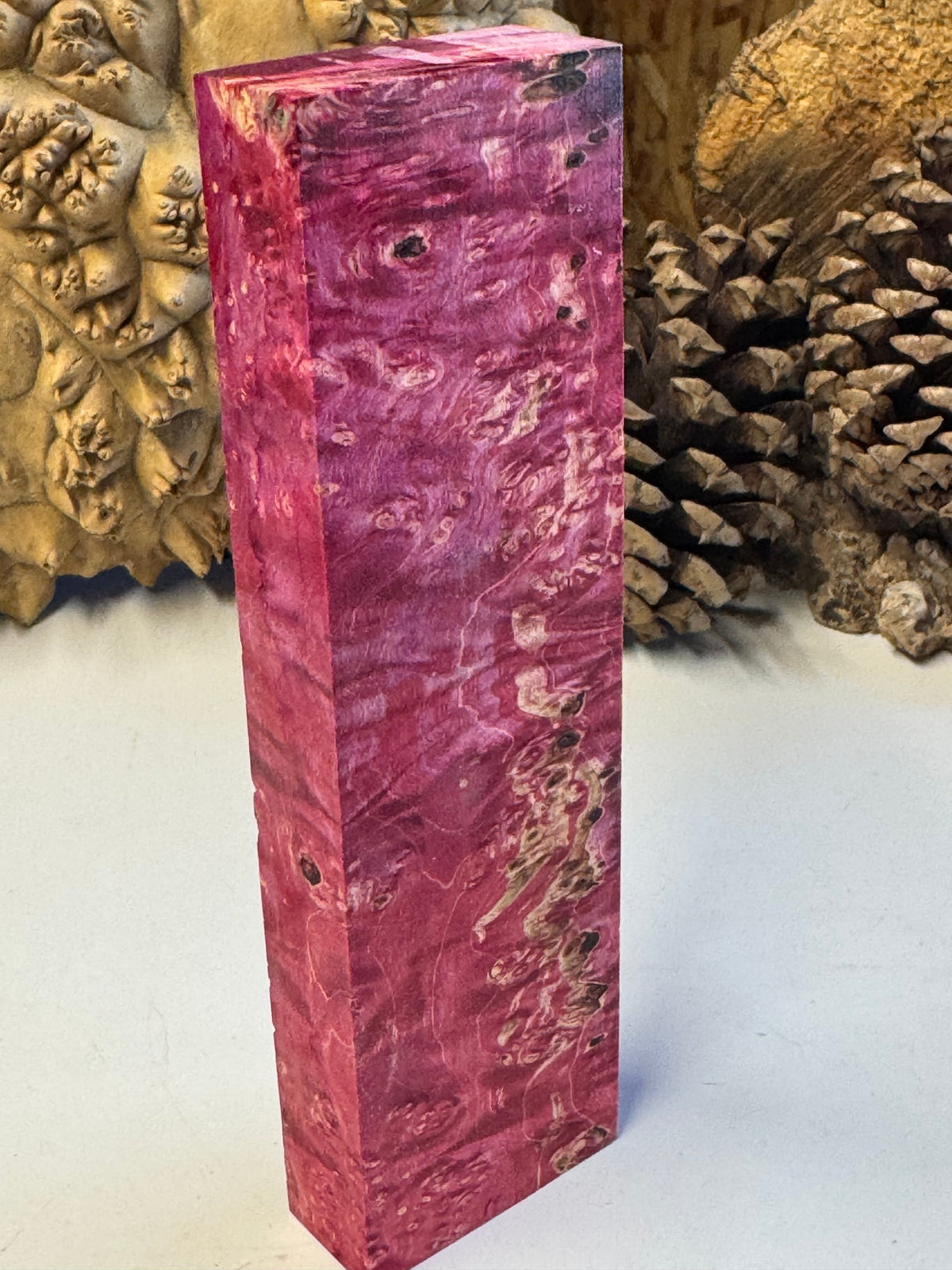Stabilized Box Elder Burl Knife Block 1911 Grips Handle Material BE31