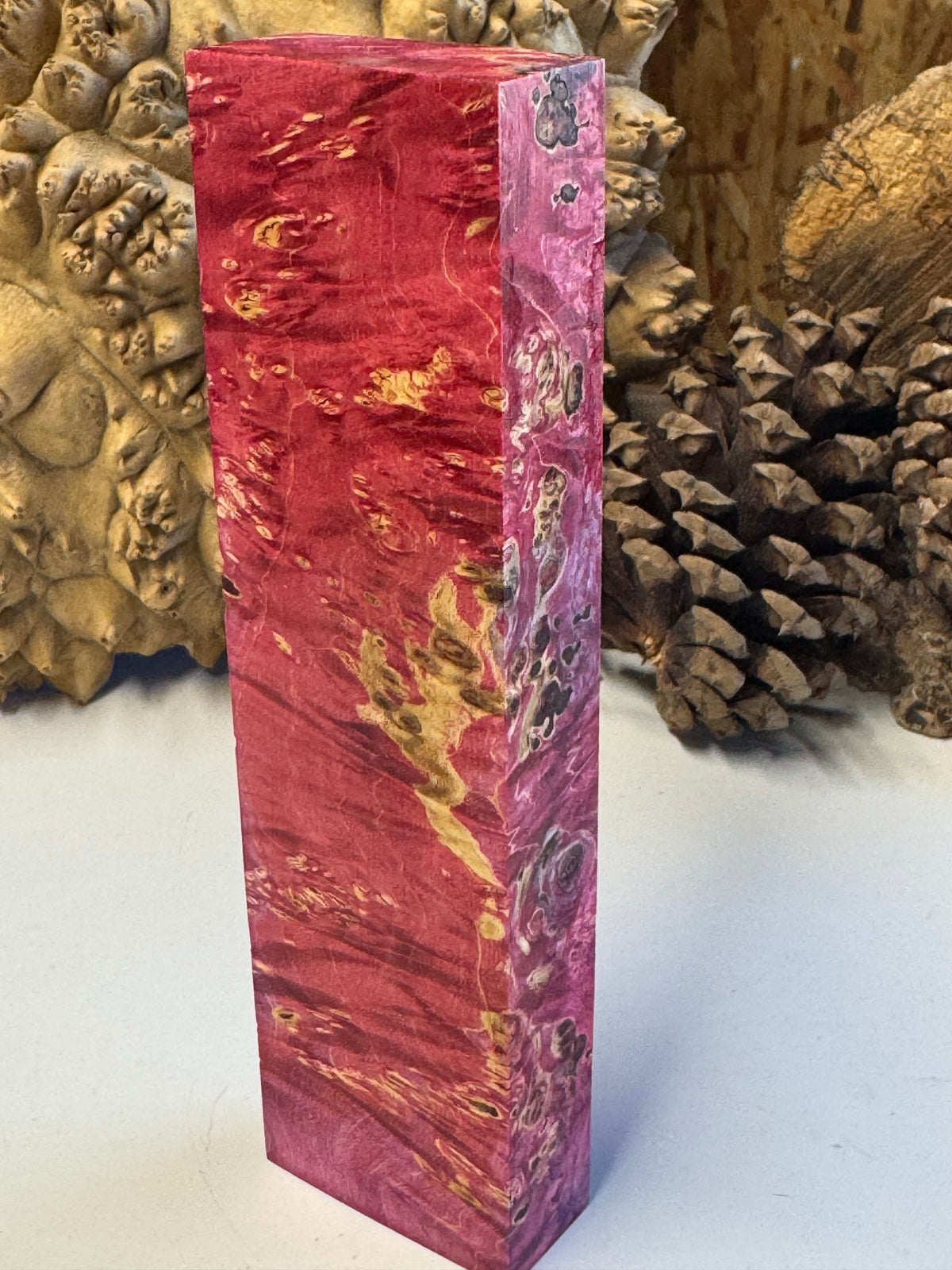 Stabilized Box Elder Burl Knife Block 1911 Grips Handle Material BE31
