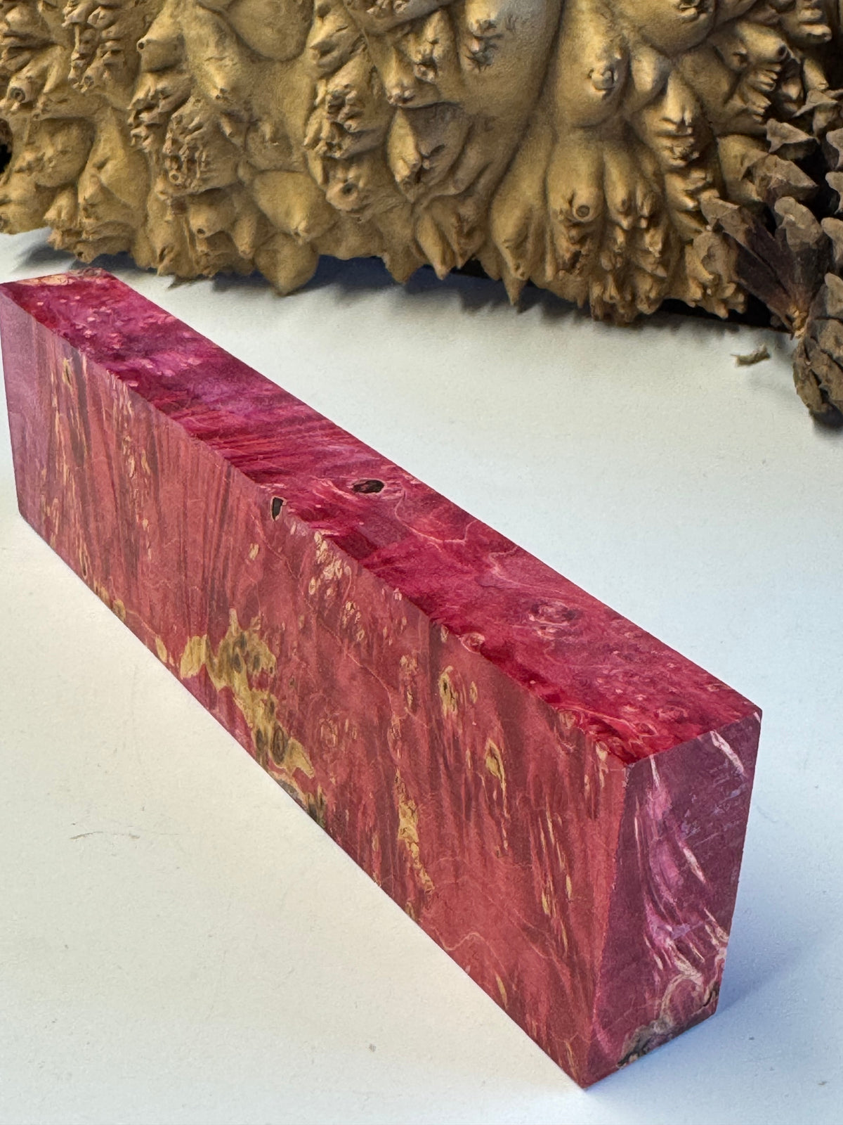 Stabilized Box Elder Burl Knife Block 1911 Grips Handle Material BE31