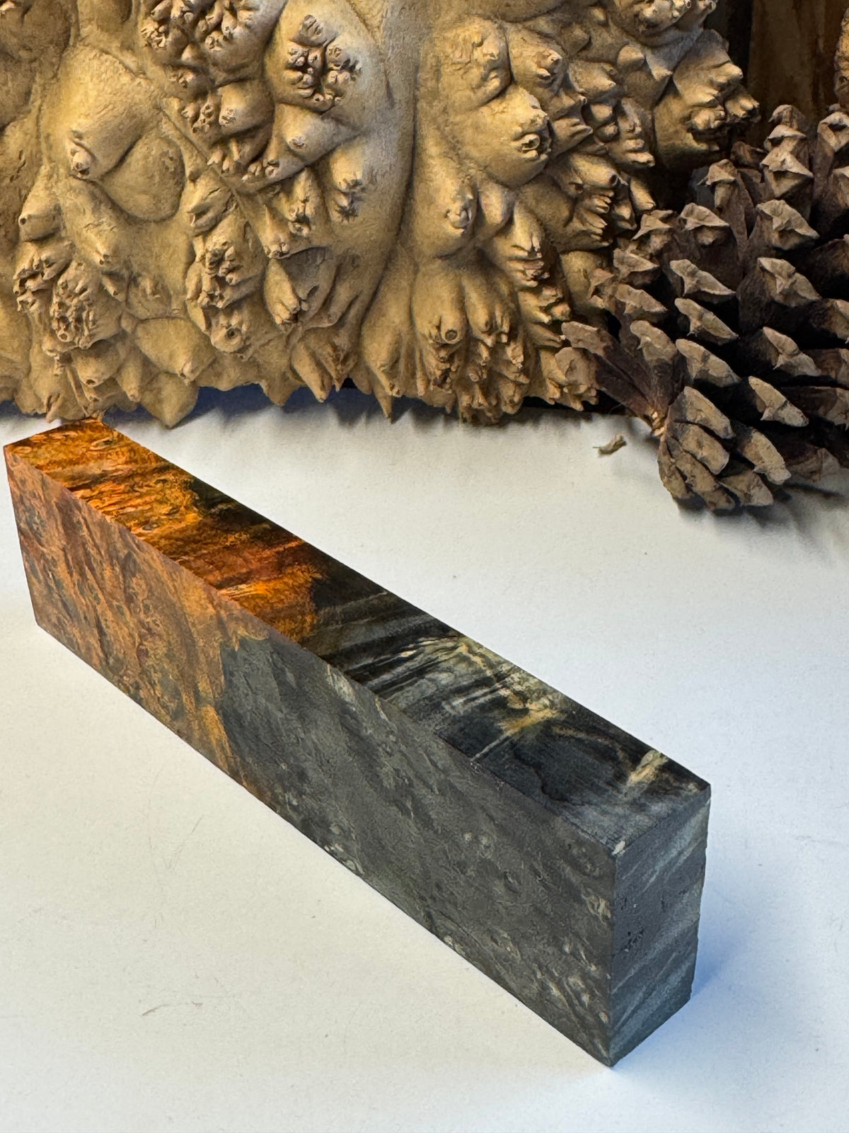 Stabilized Box Elder Burl Knife Block 1911 Grips Handle Material BE32