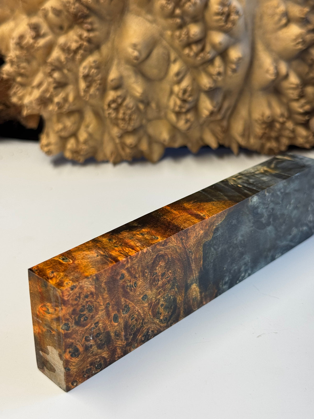 Stabilized Box Elder Burl Knife Block 1911 Grips Handle Material BE32