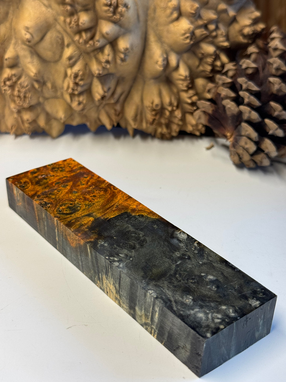 Stabilized Box Elder Burl Knife Block 1911 Grips Handle Material BE32