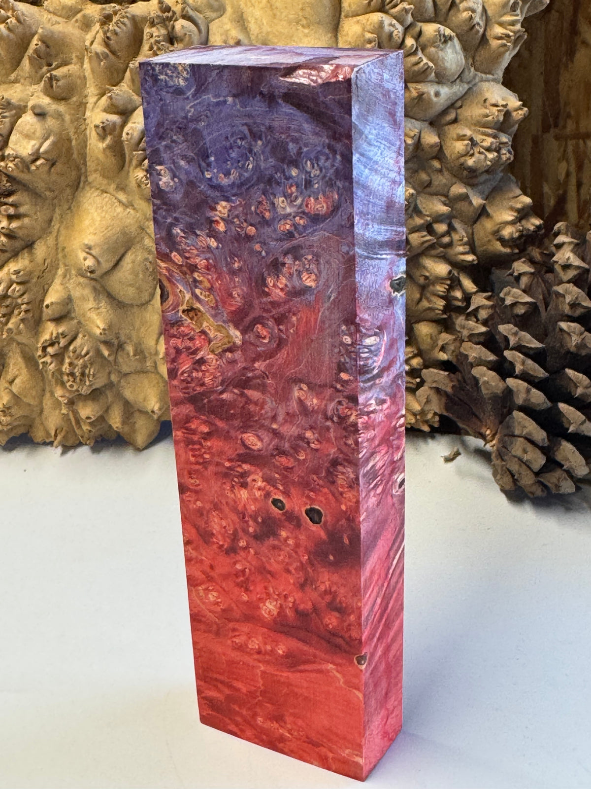 Stabilized Box Elder Burl Knife Block 1911 Grips Handle Material BE33