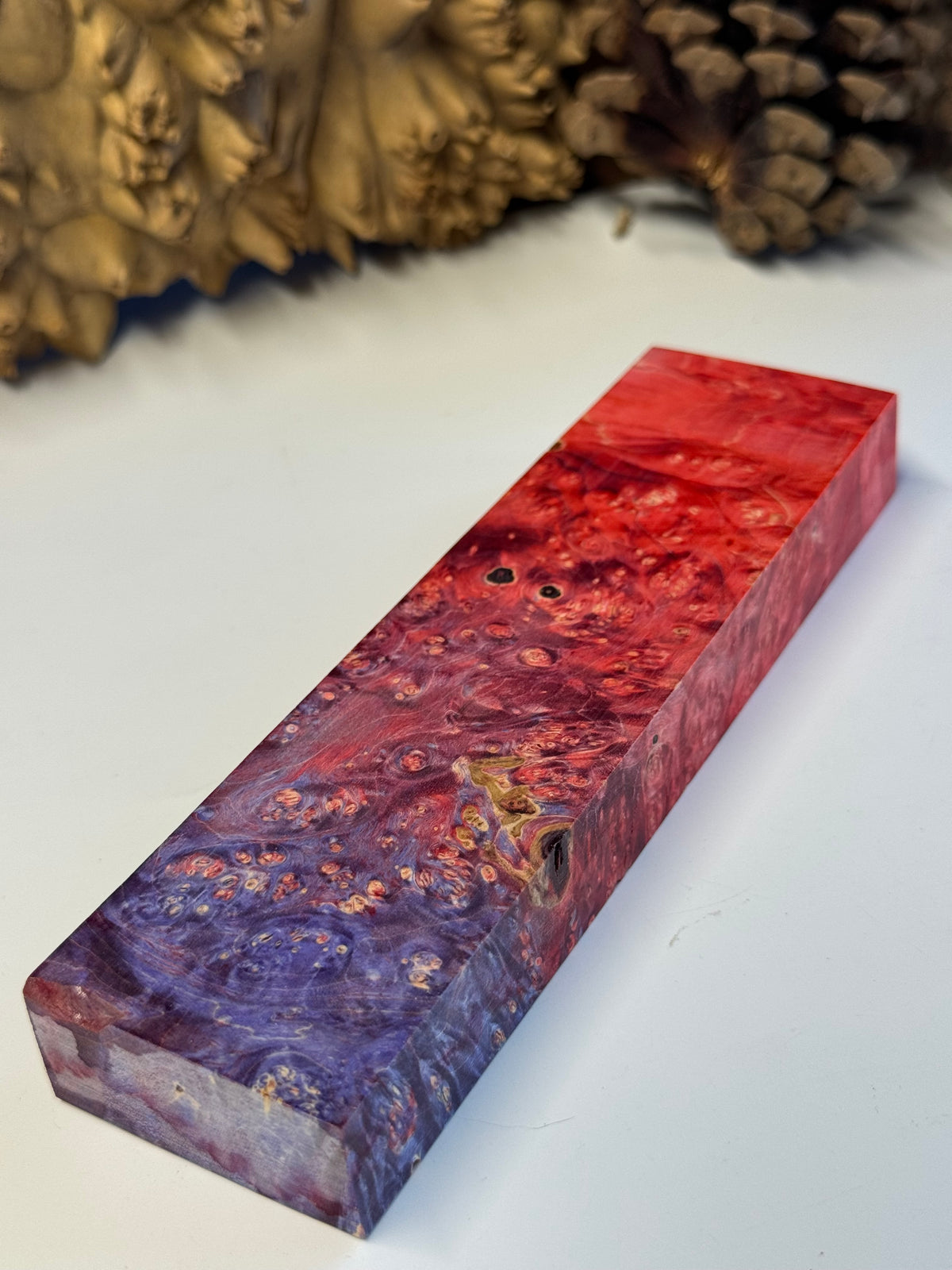 Stabilized Box Elder Burl Knife Block 1911 Grips Handle Material BE33