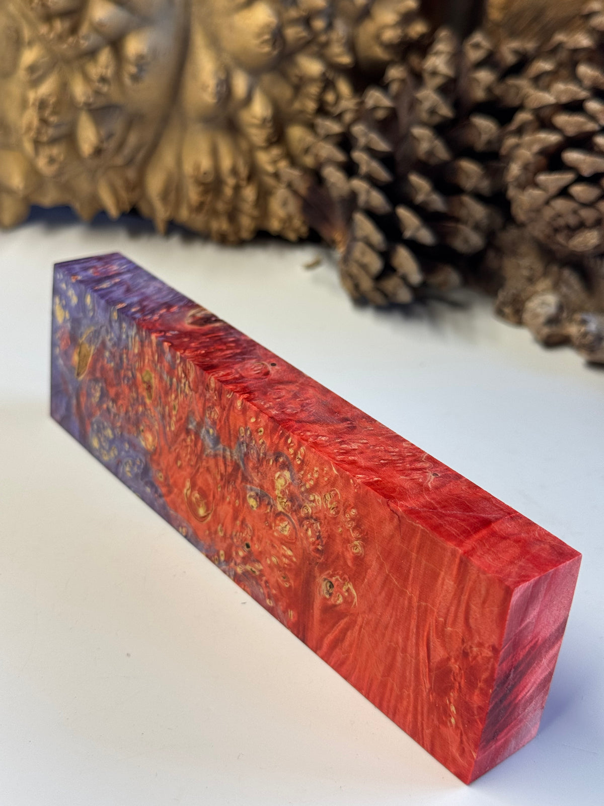 Stabilized Box Elder Burl Knife Block 1911 Grips Handle Material BE33
