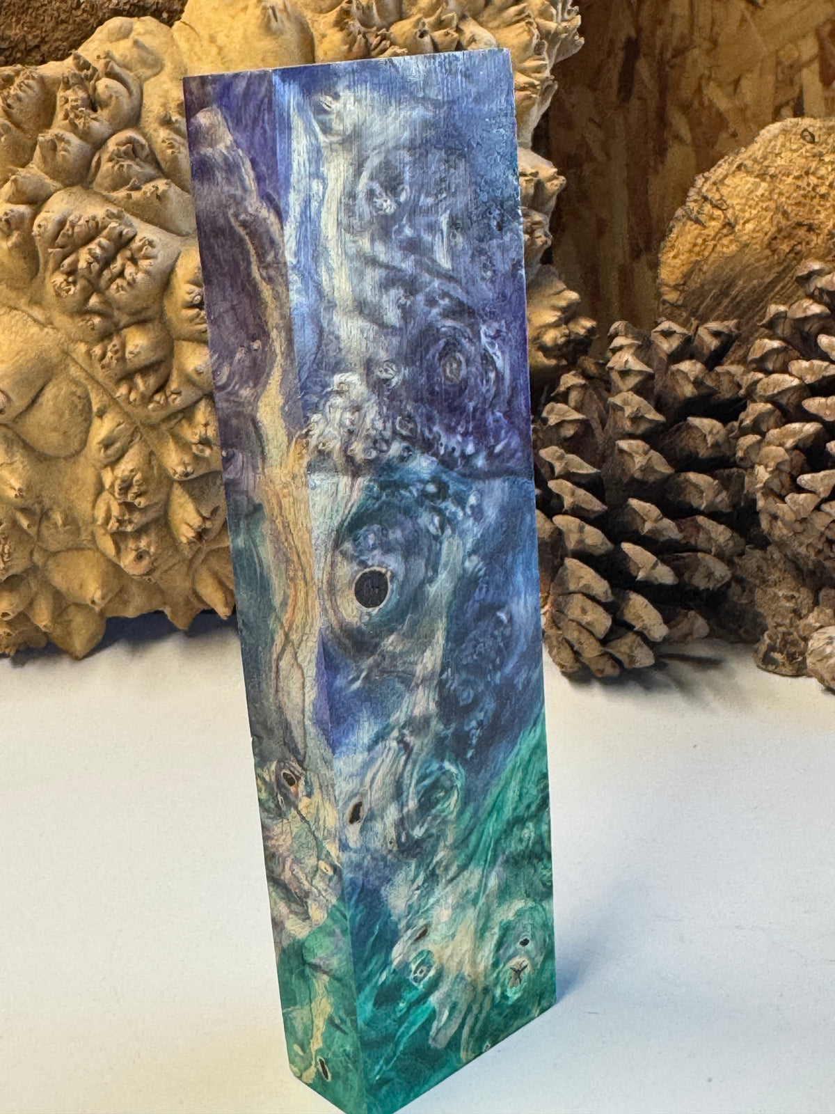 Stabilized Box Elder Burl Knife Block 1911 Grips Handle Material BE35