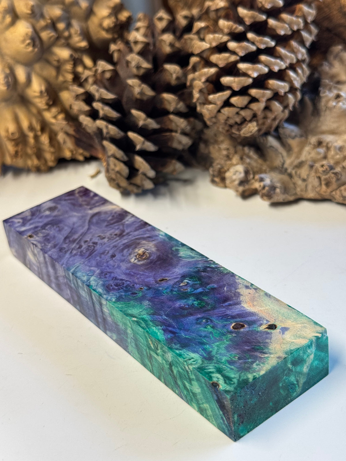 Stabilized Box Elder Burl Knife Block 1911 Grips Handle Material BE35