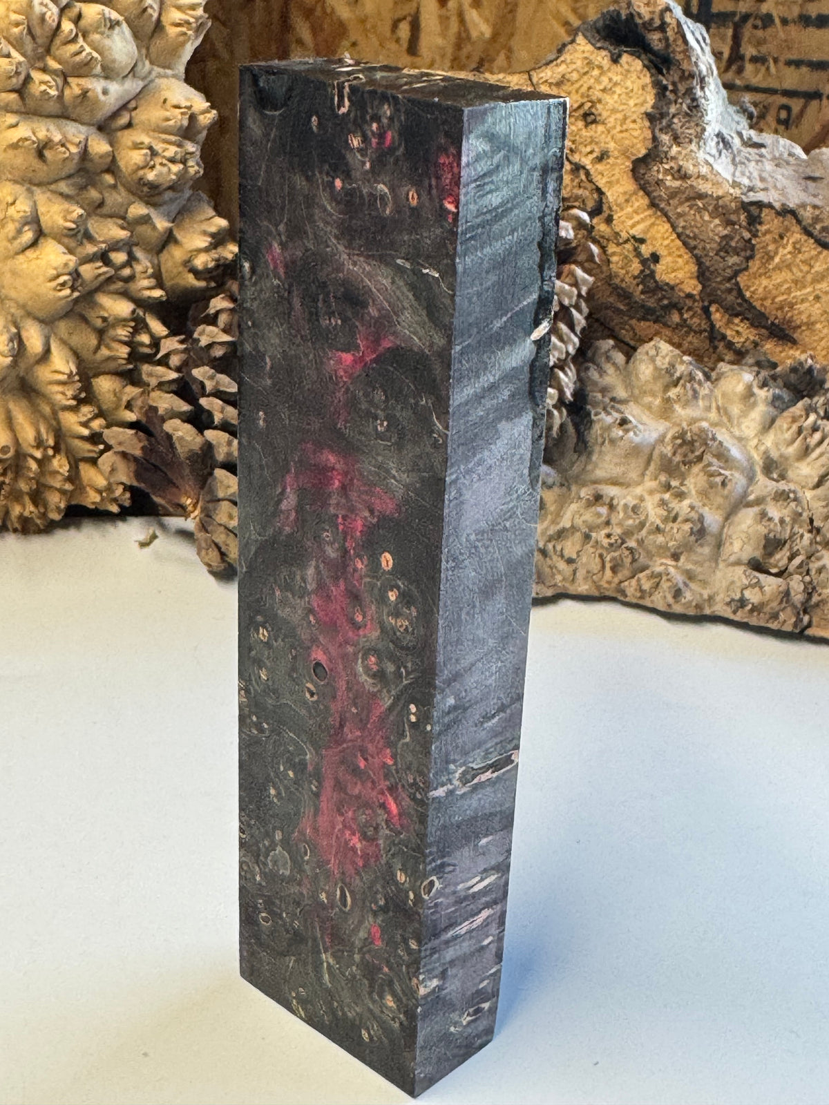 Stabilized Box Elder Burl Knife Block 1911 Grips Handle Material BE36