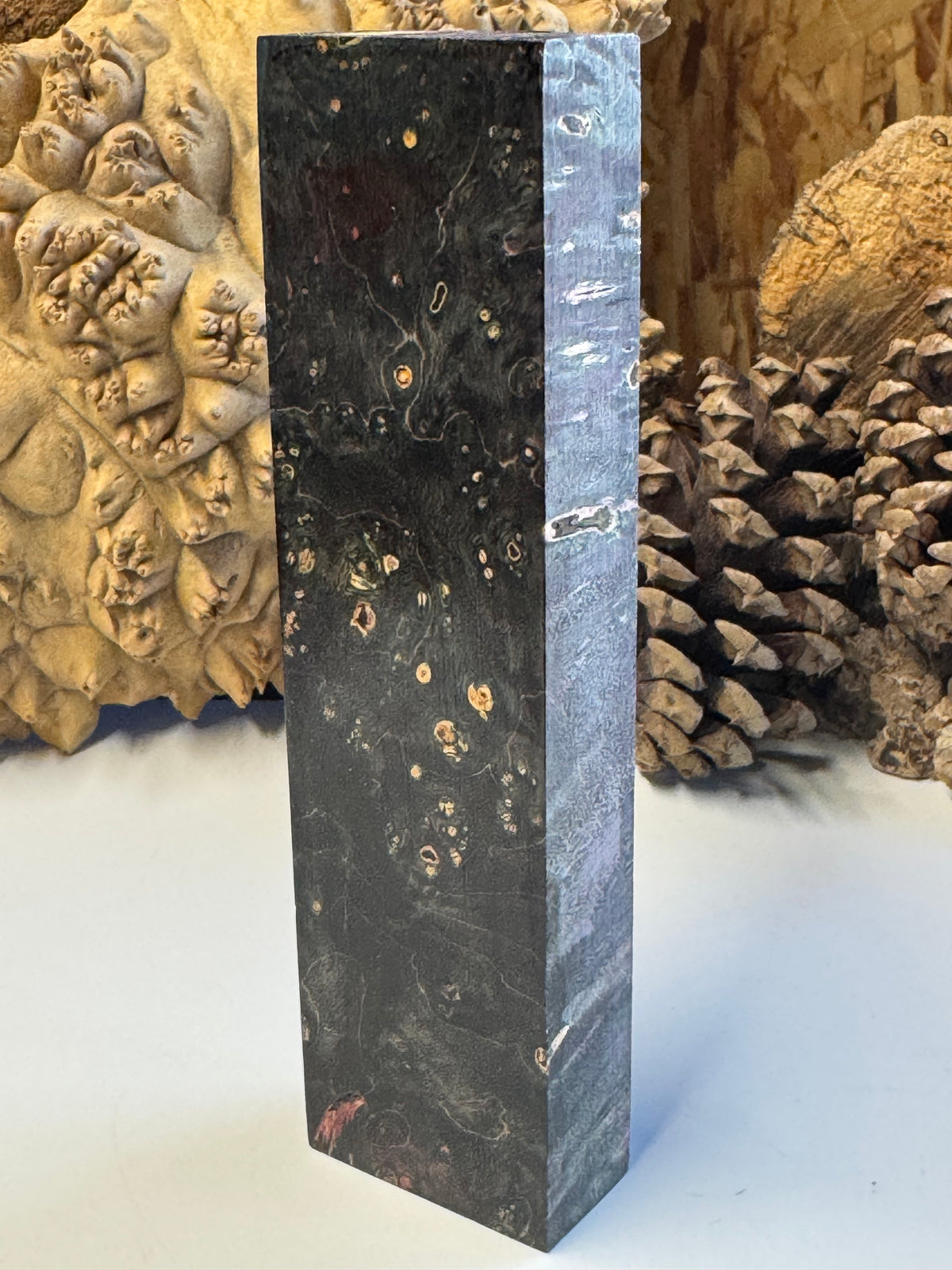 Stabilized Box Elder Burl Knife Block 1911 Grips Handle Material BE36