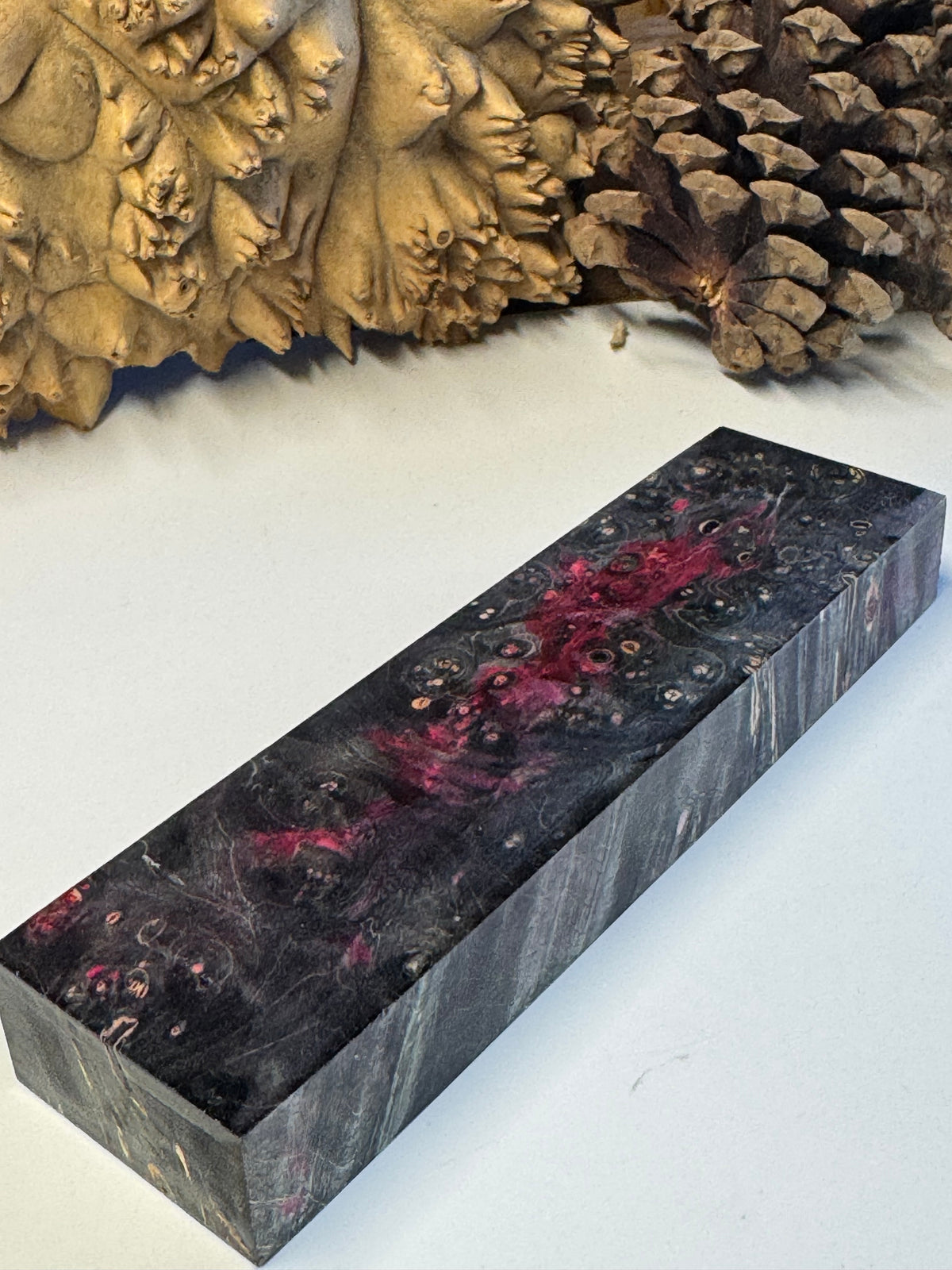 Stabilized Box Elder Burl Knife Block 1911 Grips Handle Material BE36