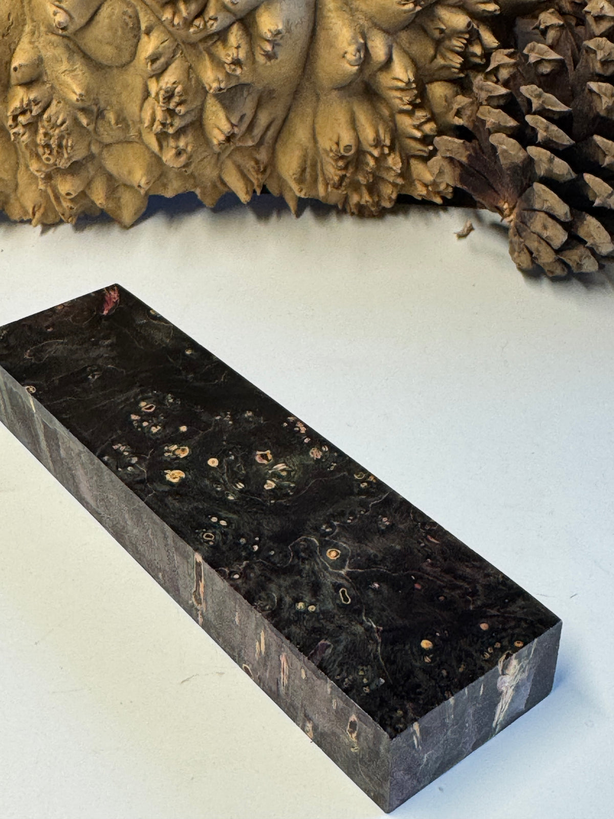 Stabilized Box Elder Burl Knife Block 1911 Grips Handle Material BE36
