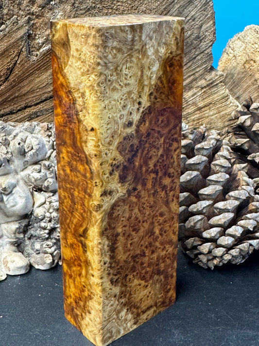 Stabilized K&G Amboyna Burl – Knife Handle, 1911 Grip & Turning Blank AB13