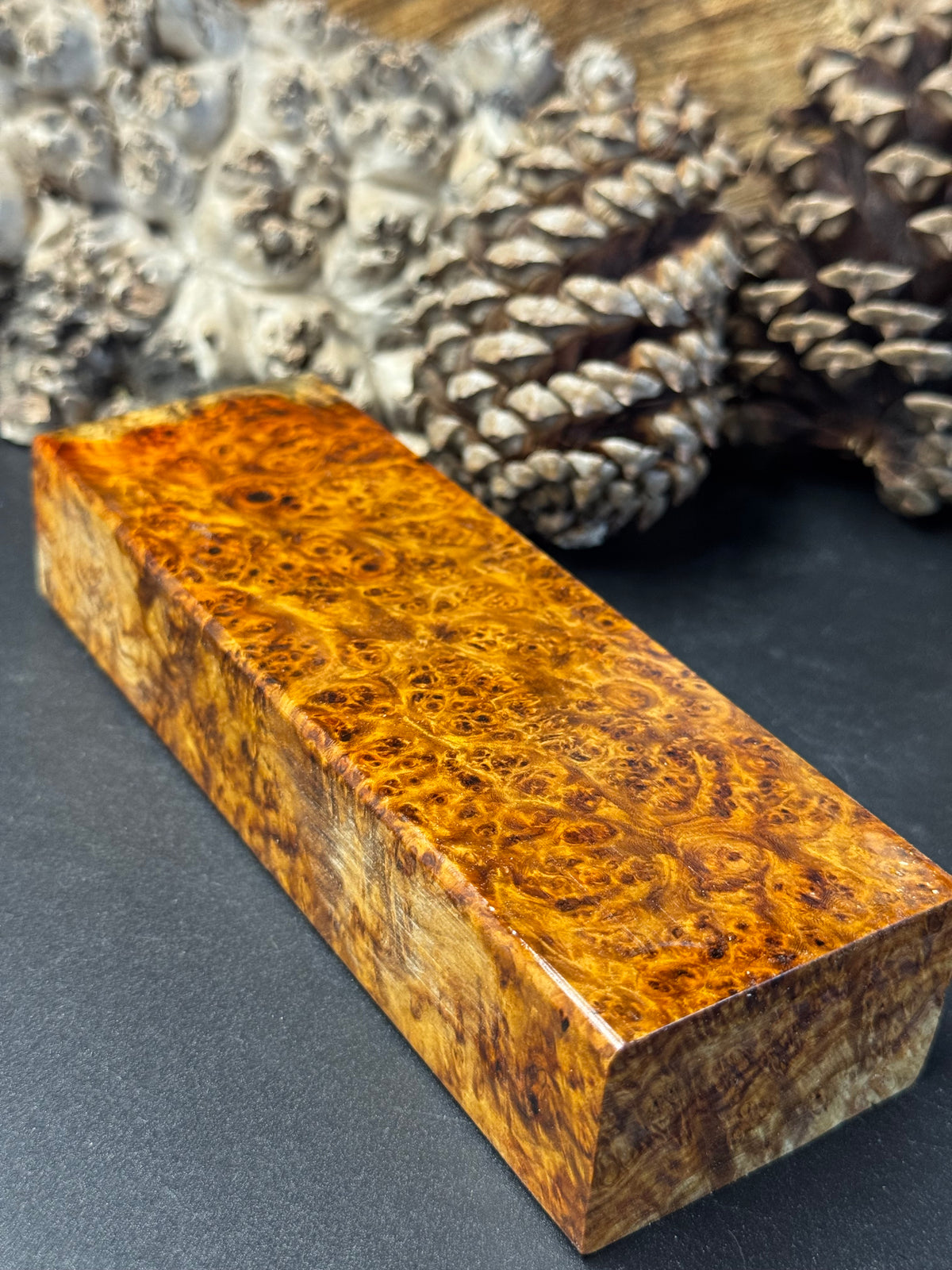 Stabilized K&G Amboyna Burl – Knife Handle, 1911 Grip & Turning Blank AB13