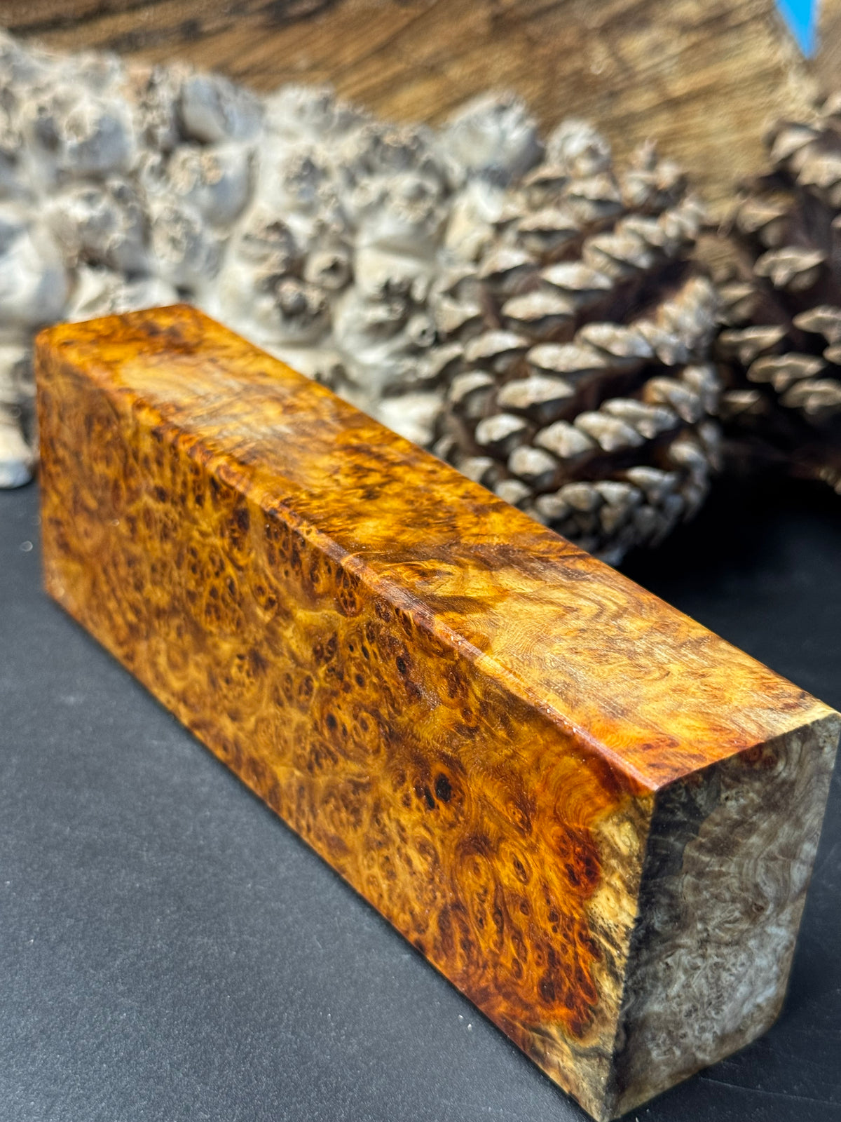 Stabilized K&G Amboyna Burl – Knife Handle, 1911 Grip & Turning Blank AB13