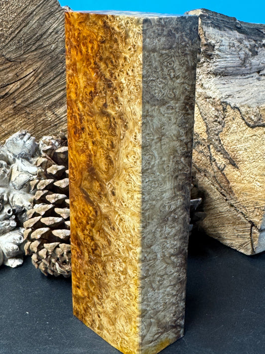 Stabilized K&G Amboyna Burl – Knife Handle, 1911 Grip & Turning Blank AB14