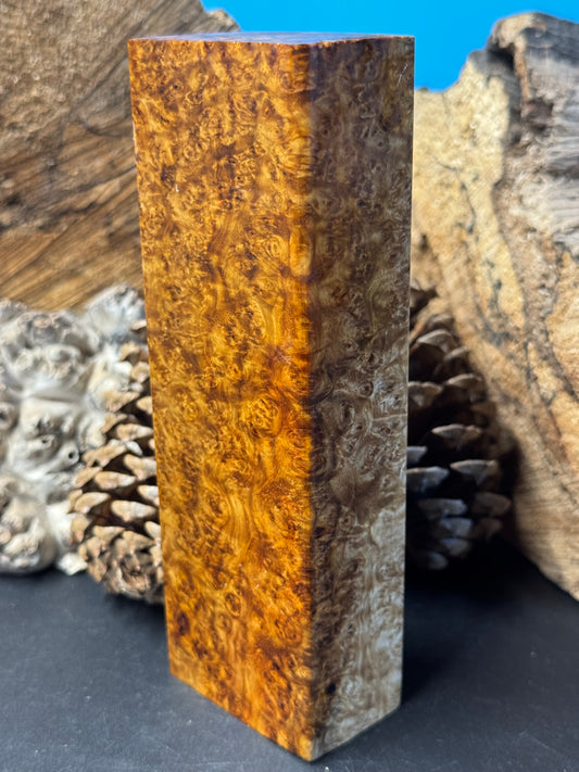 Stabilized K&G Amboyna Burl – Knife Handle, 1911 Grip & Turning Blank AB15