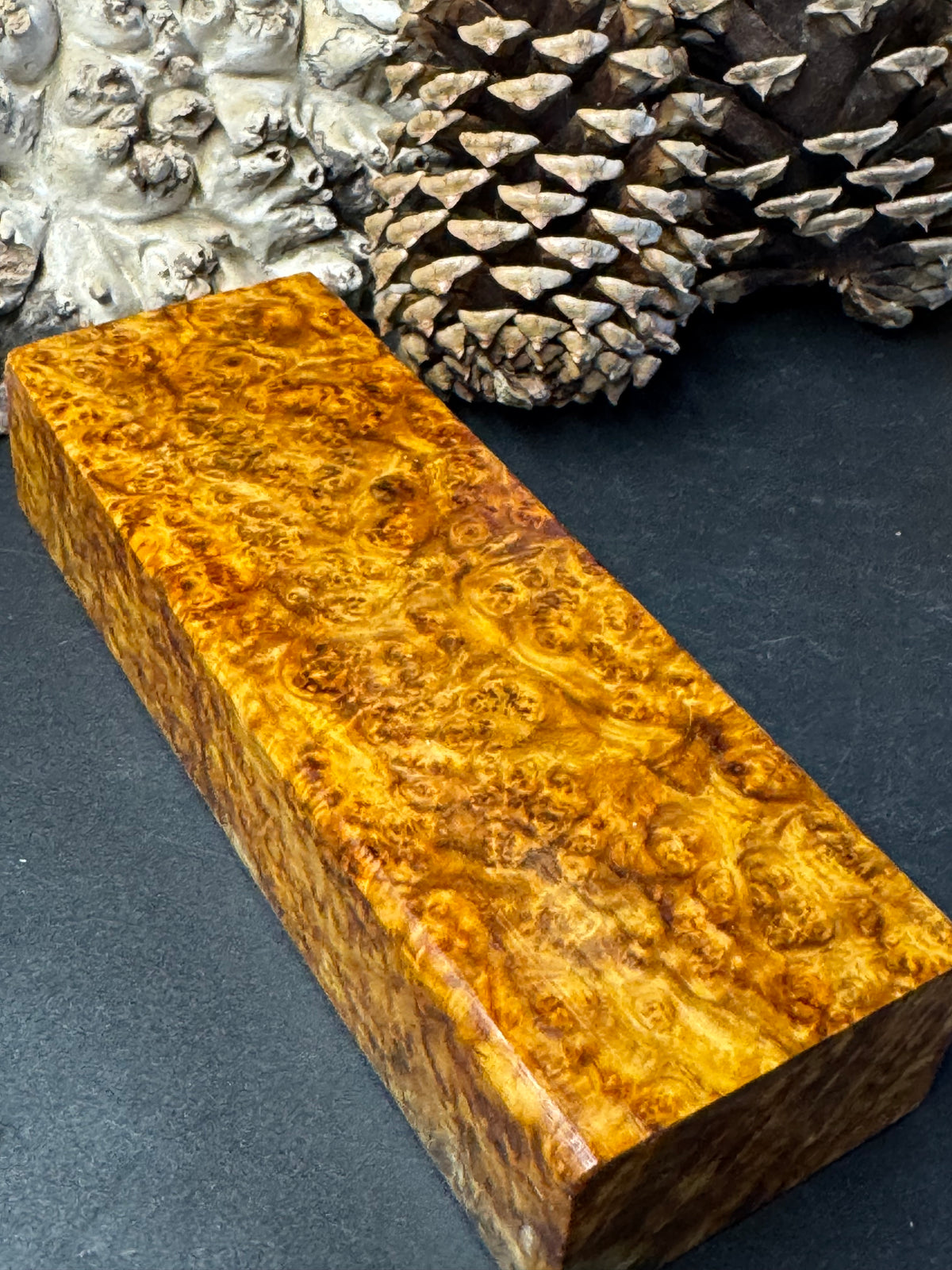 Stabilized K&G Amboyna Burl – Knife Handle, 1911 Grip & Turning Blank AB18