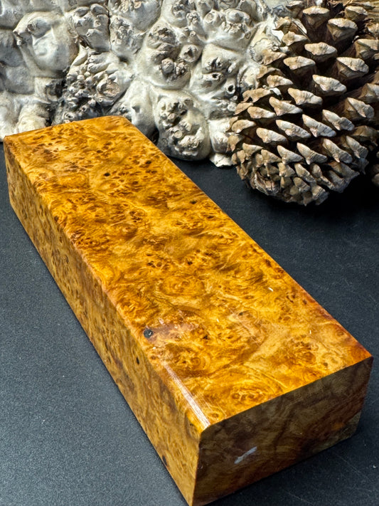 Stabilized K&G Amboyna Burl – Knife Handle, 1911 Grip & Turning Blank AB20