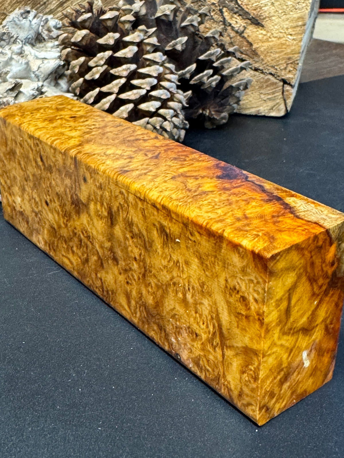 Stabilized K&G Amboyna Burl – Knife Handle, 1911 Grip & Turning Blank AB20