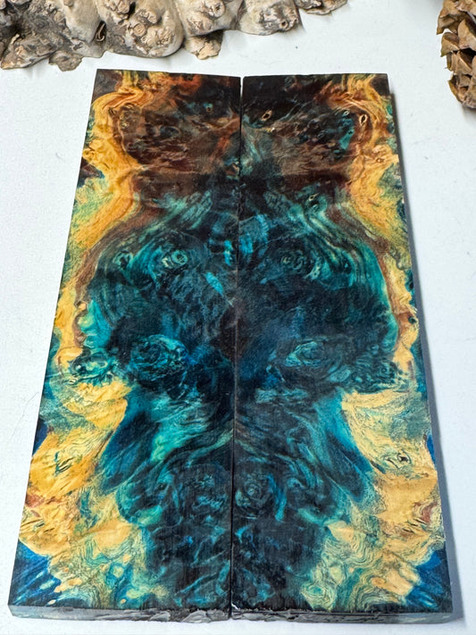 Stabilized Box Elder Burl Knife Scales / 1911 Grips BE63