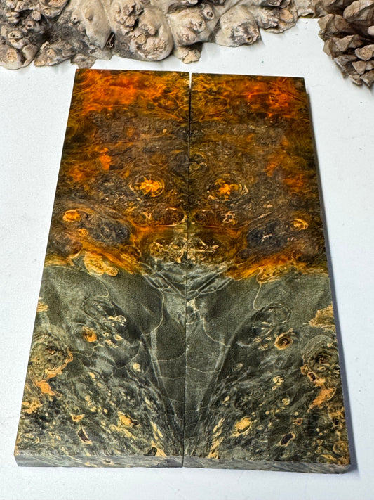Stabilized Box Elder Burl Knife Scales / 1911 Grips BE73
