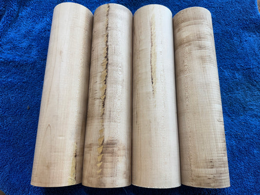 4- 3" X 12" Long Sugar Maple Pepper Mill Turning Rounds