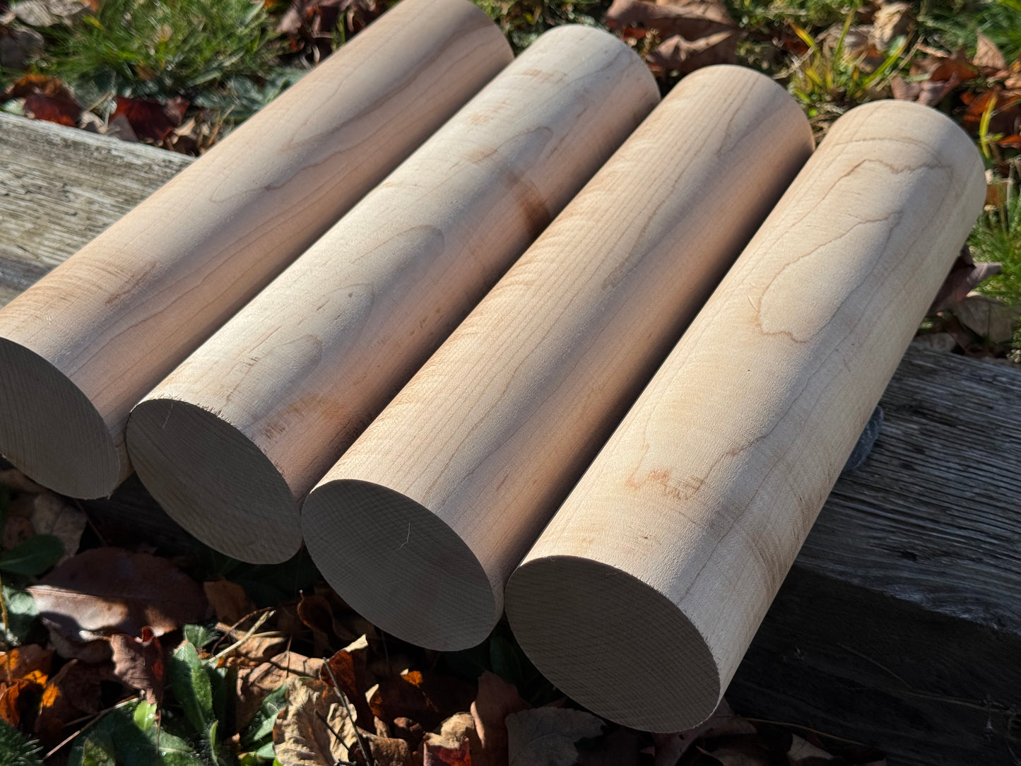 4- 3" X 12" Long Sugar Maple Pepper Mill Turning Rounds