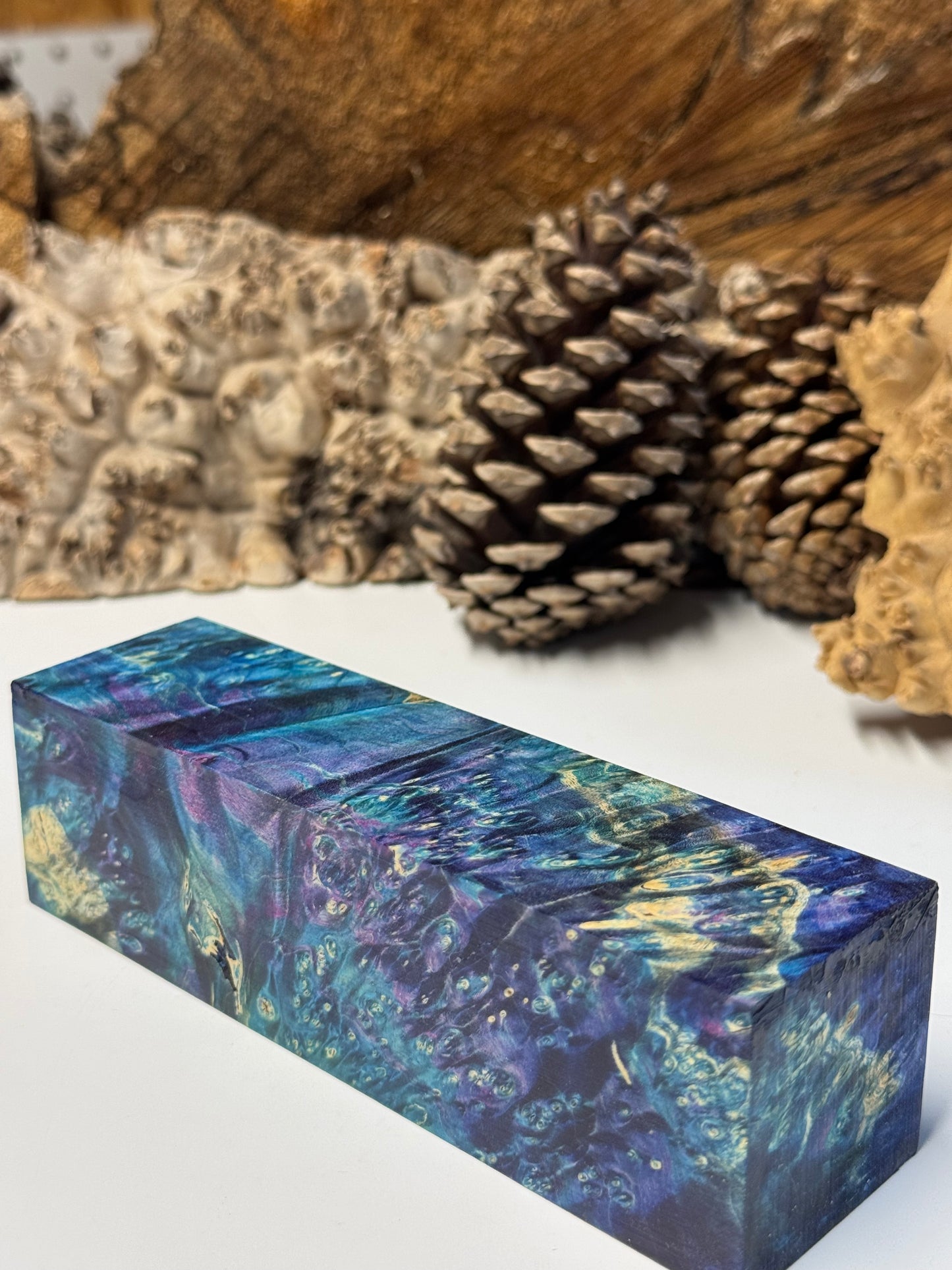 BE6  Stabilized Box Elder Burl Block Premium Turning Wood & Knife Handle Material