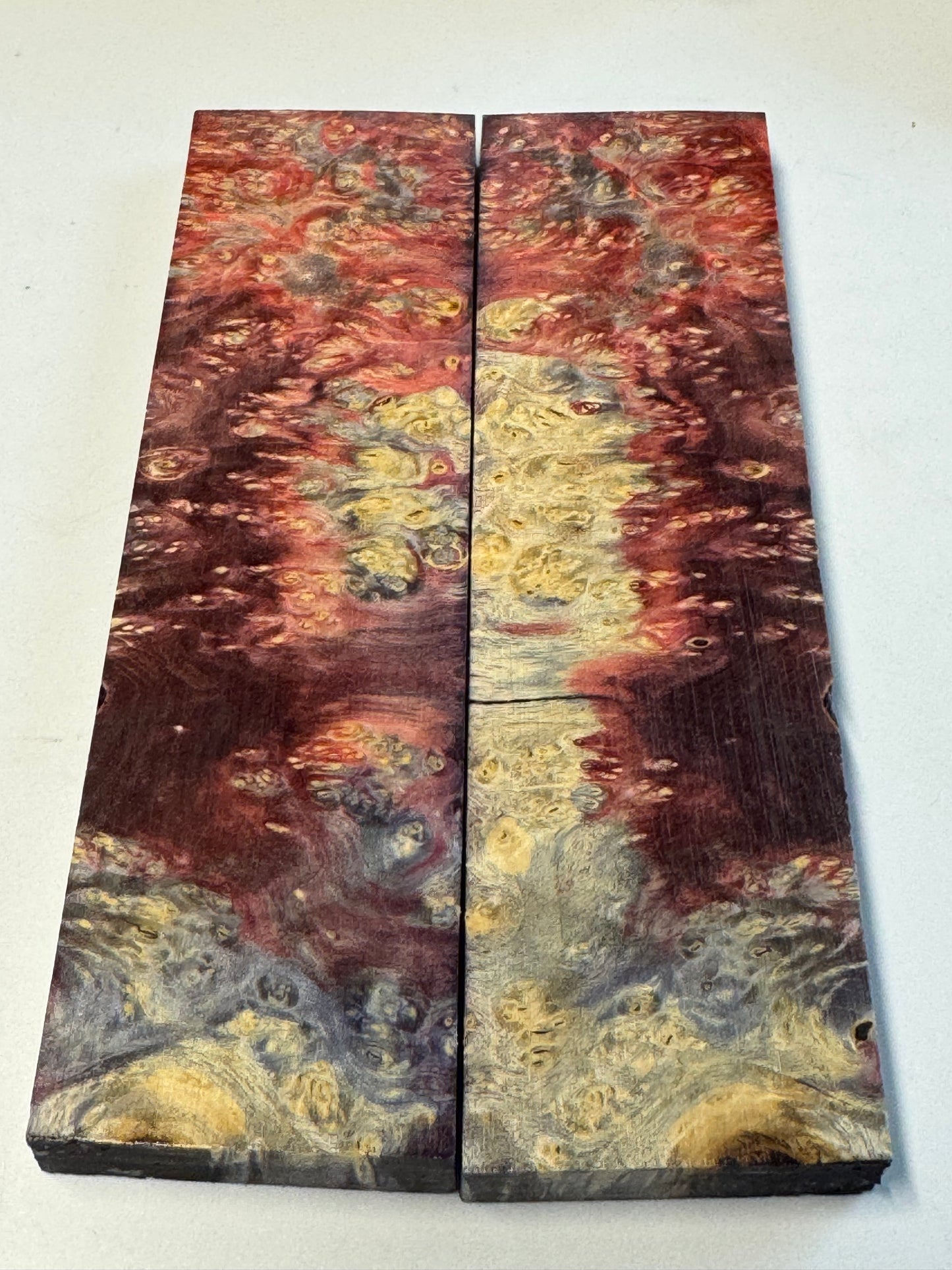 BE10 Stabilized Box Elder Burl Knife Scales / 1911 Grips – Premium Burl Wood Handle Material