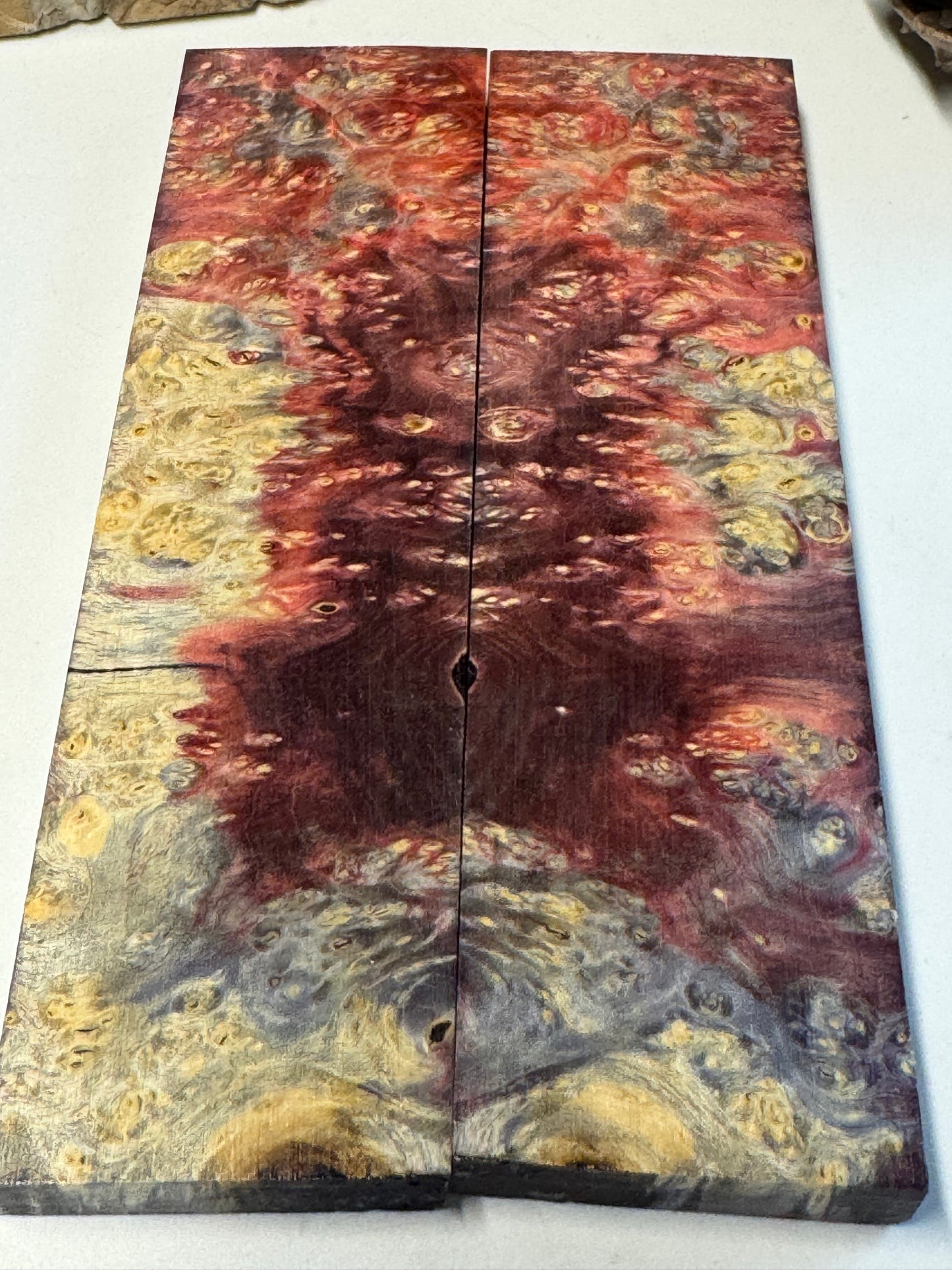 BE10 Stabilized Box Elder Burl Knife Scales / 1911 Grips – Premium Burl Wood Handle Material