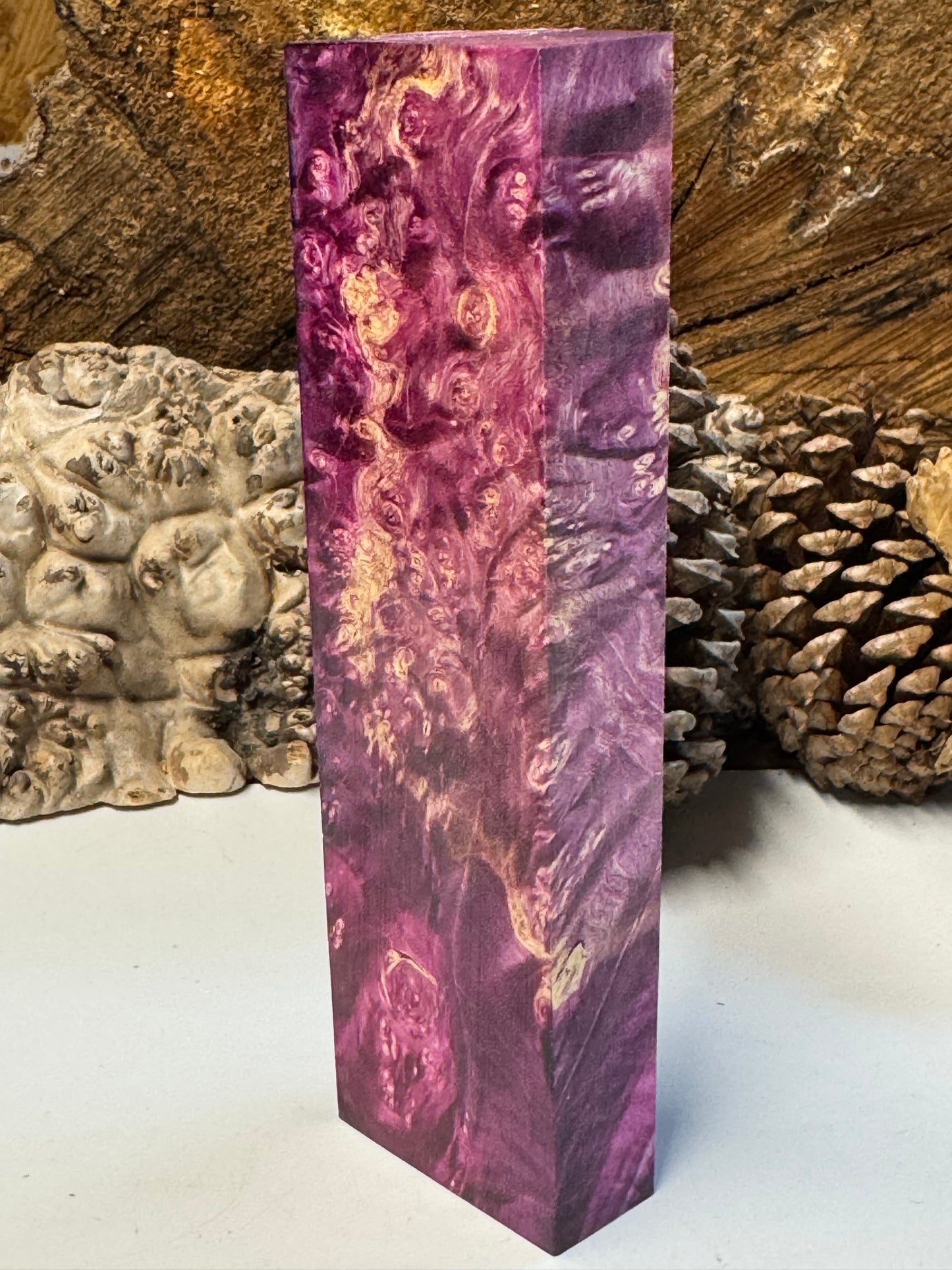 BE11 Stabilized Box Elder Burl Knife Block 1911 Grips Handle Material