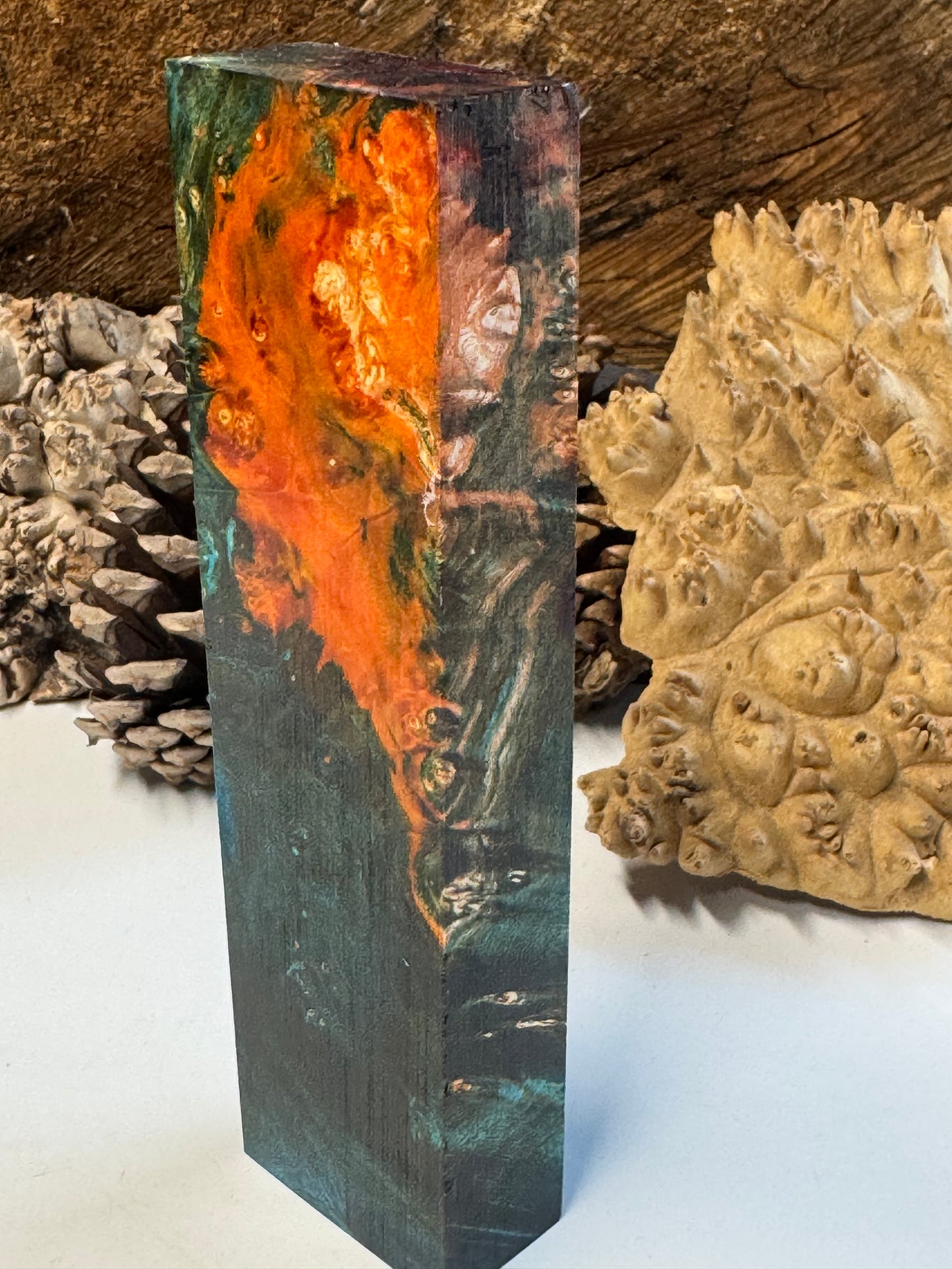 BE14 Stabilized Box Elder Burl Knife Block 1911 Grips Handle Material
