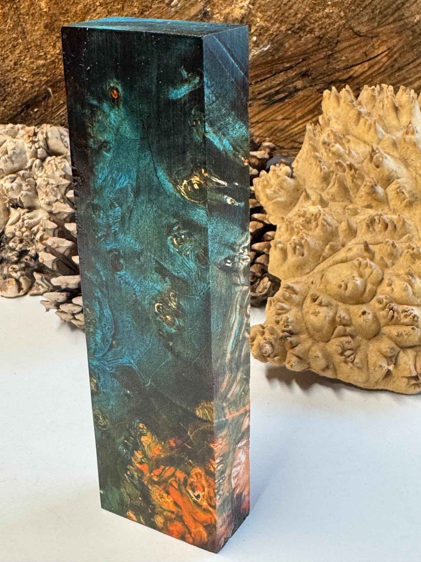 BE14 Stabilized Box Elder Burl Knife Block 1911 Grips Handle Material