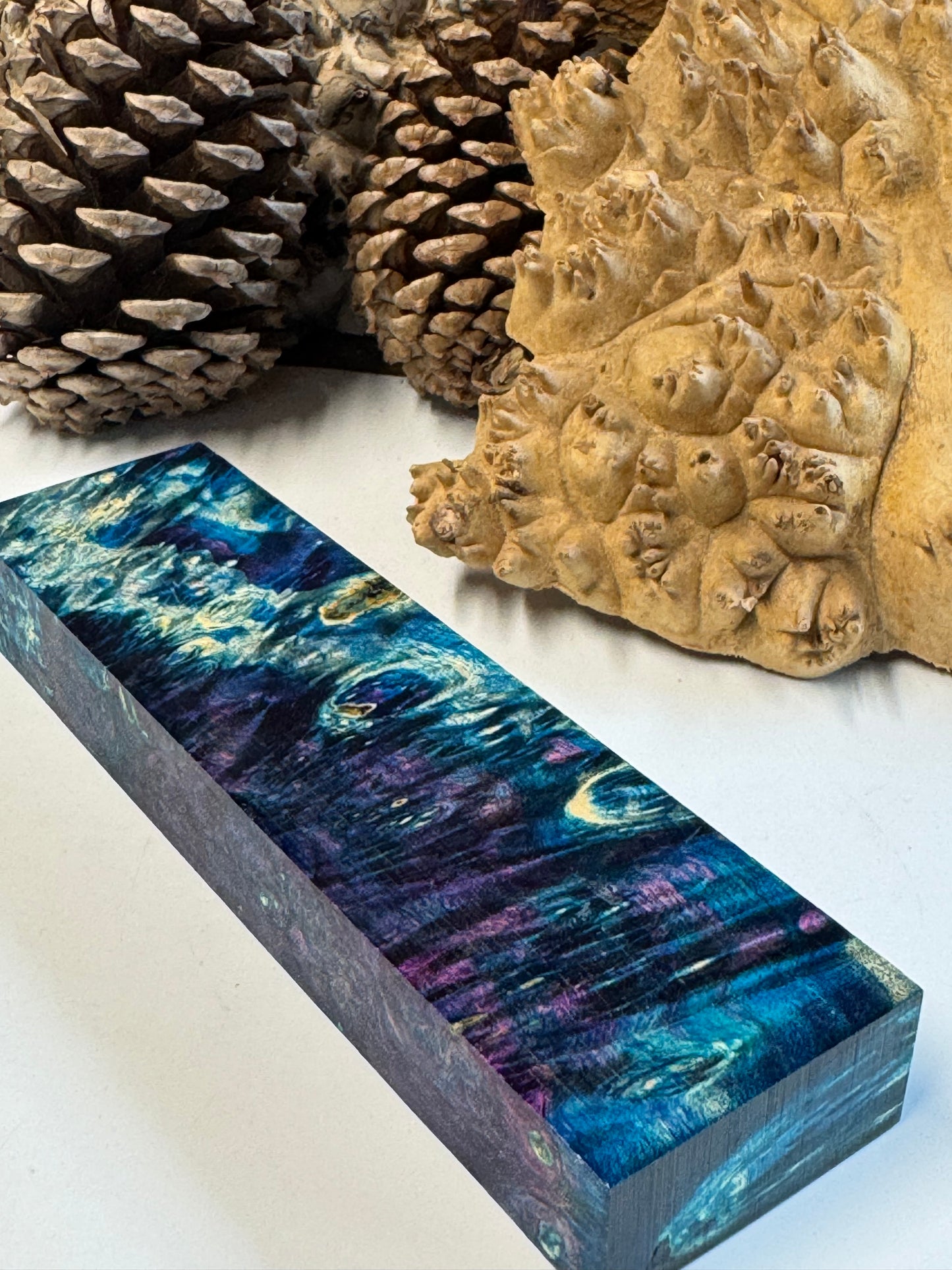 BE15 Stabilized Box Elder Burl Knife Block 1911 Grips Handle Material