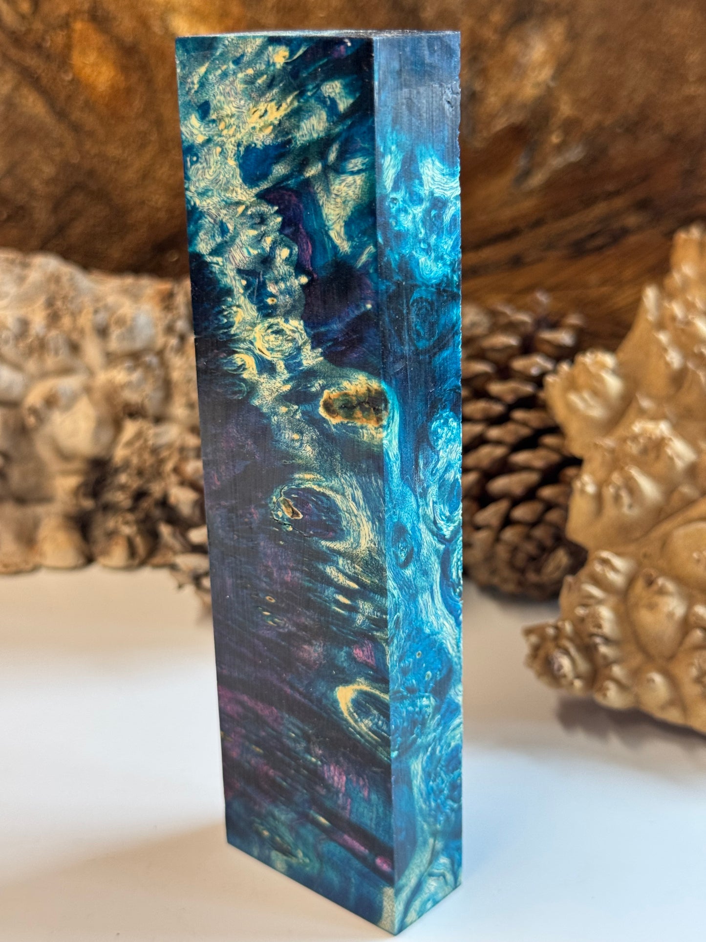 BE15 Stabilized Box Elder Burl Knife Block 1911 Grips Handle Material
