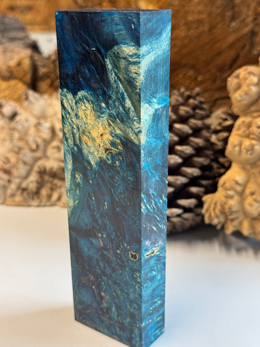 BE16 Stabilized Box Elder Burl Knife Block 1911 Grips Handle Material