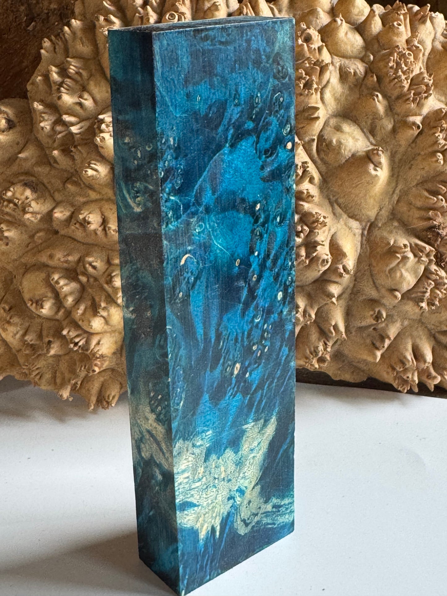 BE16 Stabilized Box Elder Burl Knife Block 1911 Grips Handle Material
