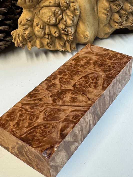 BLM55 Stabilized Big Leaf Maple Burl Knife Scales 1911 Grips Natural Burl