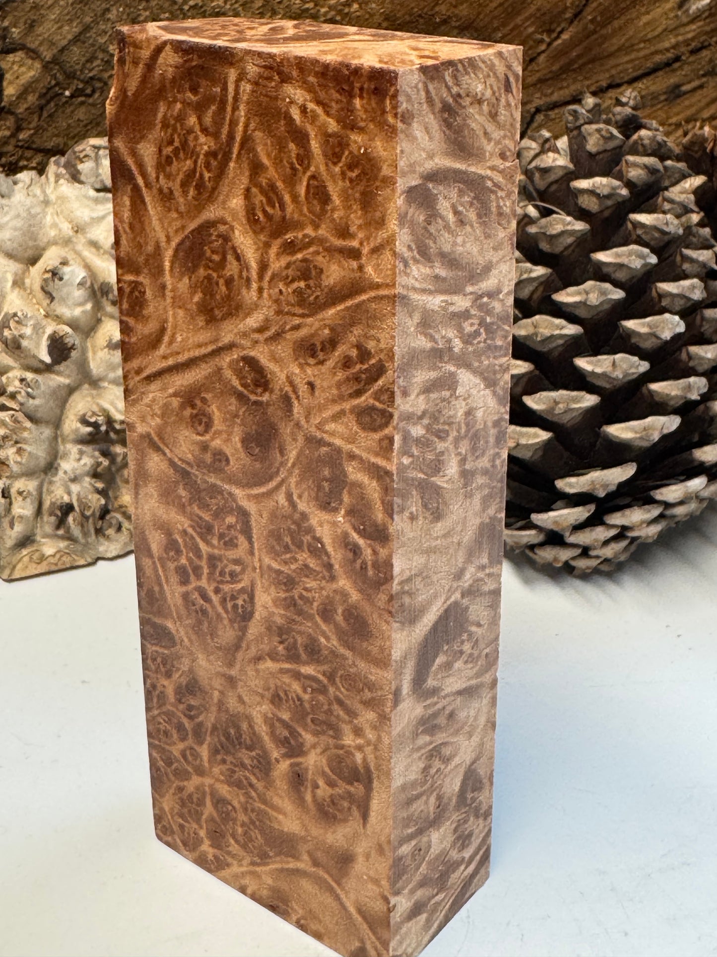 BLM55 Stabilized Big Leaf Maple Burl Knife Scales 1911 Grips Natural Burl