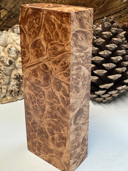 BLM55 Stabilized Big Leaf Maple Burl Knife Scales 1911 Grips Natural Burl