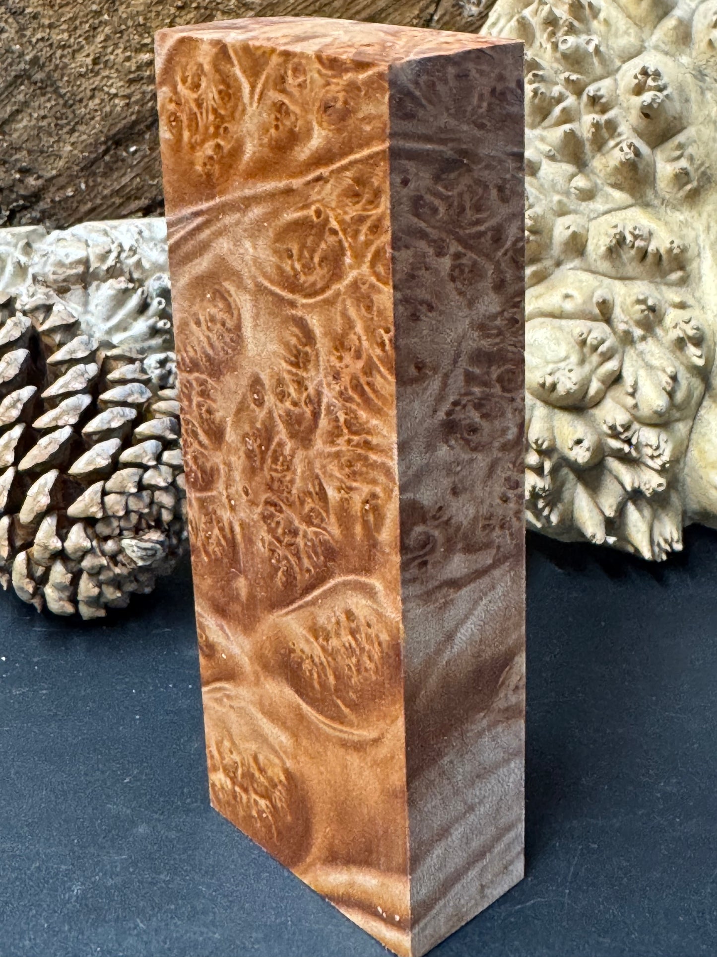 BLM59 Stabilized Big Leaf Maple Burl Knife Scales 1911 Grips Natural Burl
