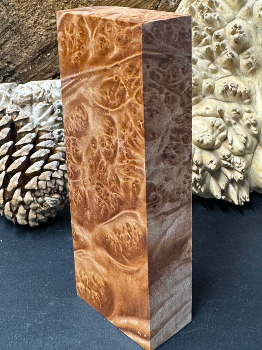 BLM59 Stabilized Big Leaf Maple Burl Knife Scales 1911 Grips Natural Burl