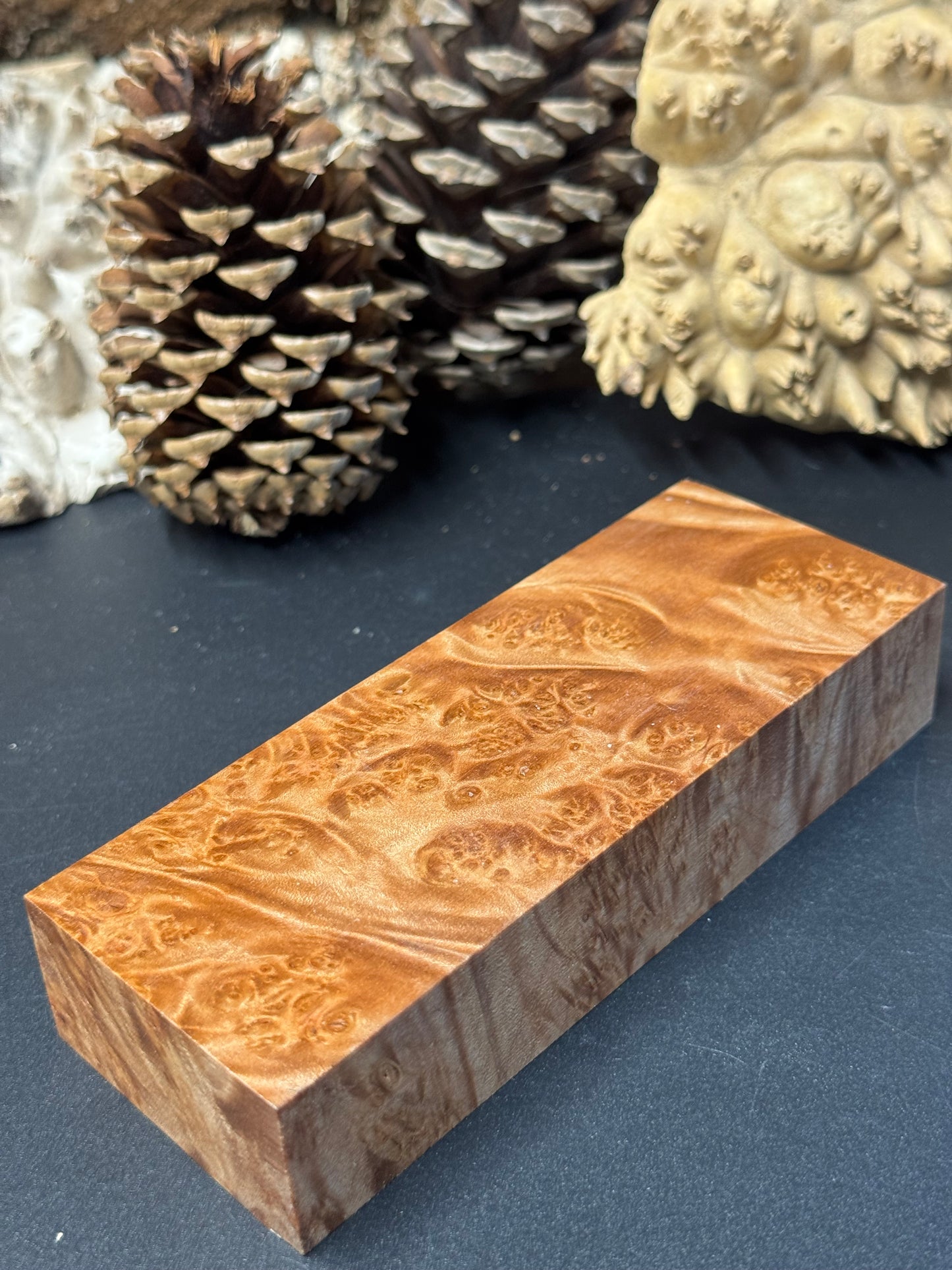 BLM59 Stabilized Big Leaf Maple Burl Knife Scales 1911 Grips Natural Burl
