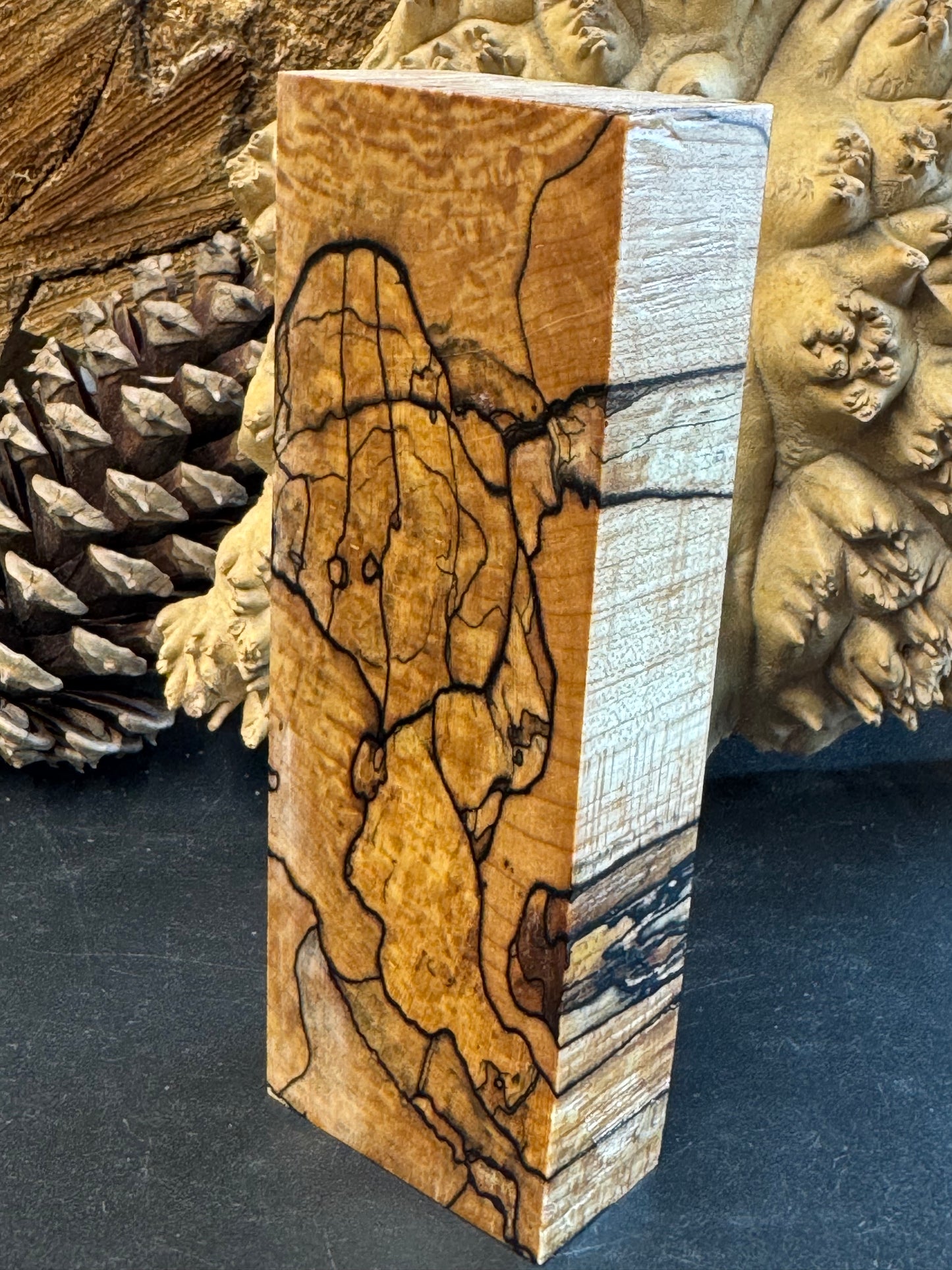 SM20 Stabilized Spalted Sugar Maple Knife Scales/Block 1911 Grips Natural