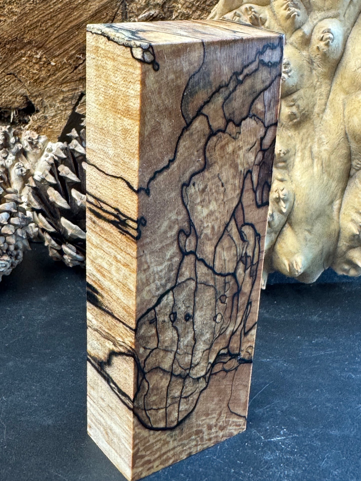 SM20 Stabilized Spalted Sugar Maple Knife Scales/Block 1911 Grips Natural